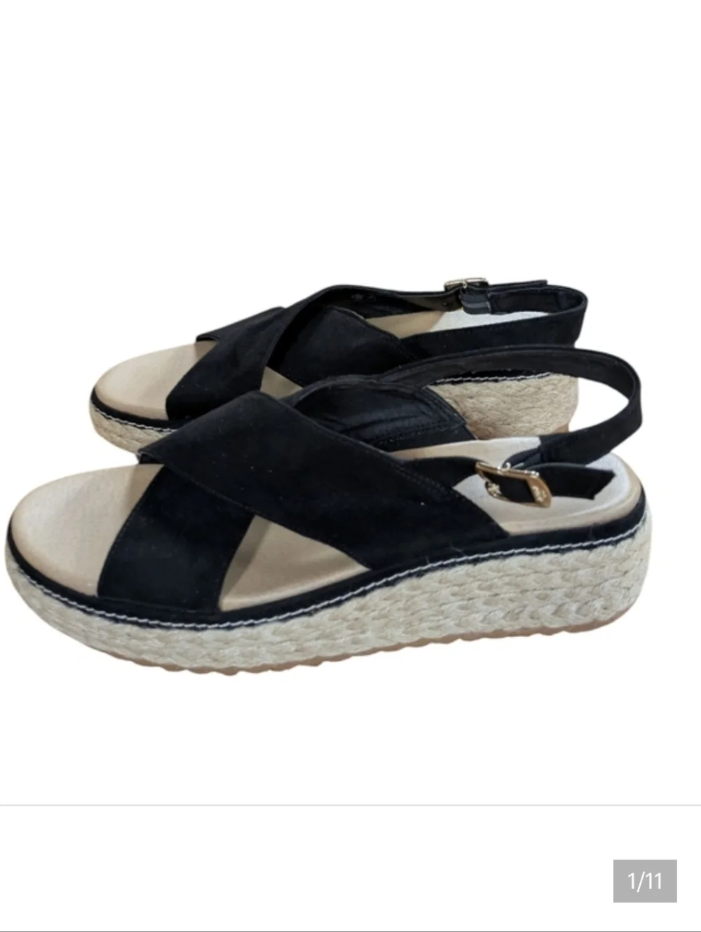 Dr. Scholl's Ember Espadrille Platform Wedge Fabric Sandal Size 8.5